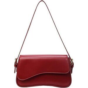 Shoulder Bag Vegan Leather with 2 Removable Strap Red